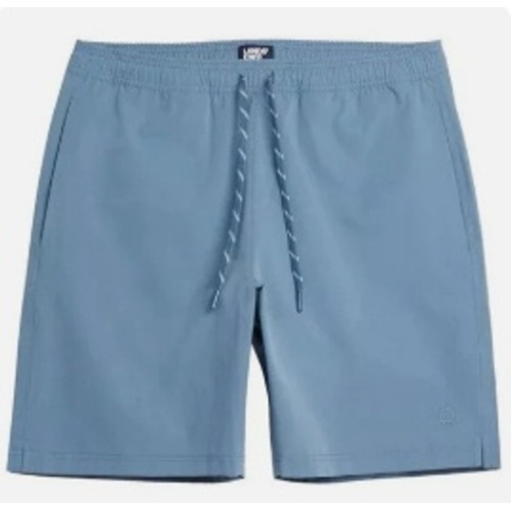 Lands' End Men's XL Swim Trunks Blue Quick Dry Stretch 3 Pockets Drawstring
